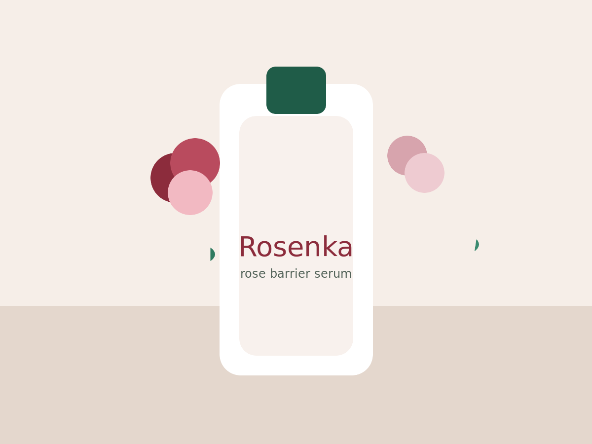 Rosenka rose serum bottle